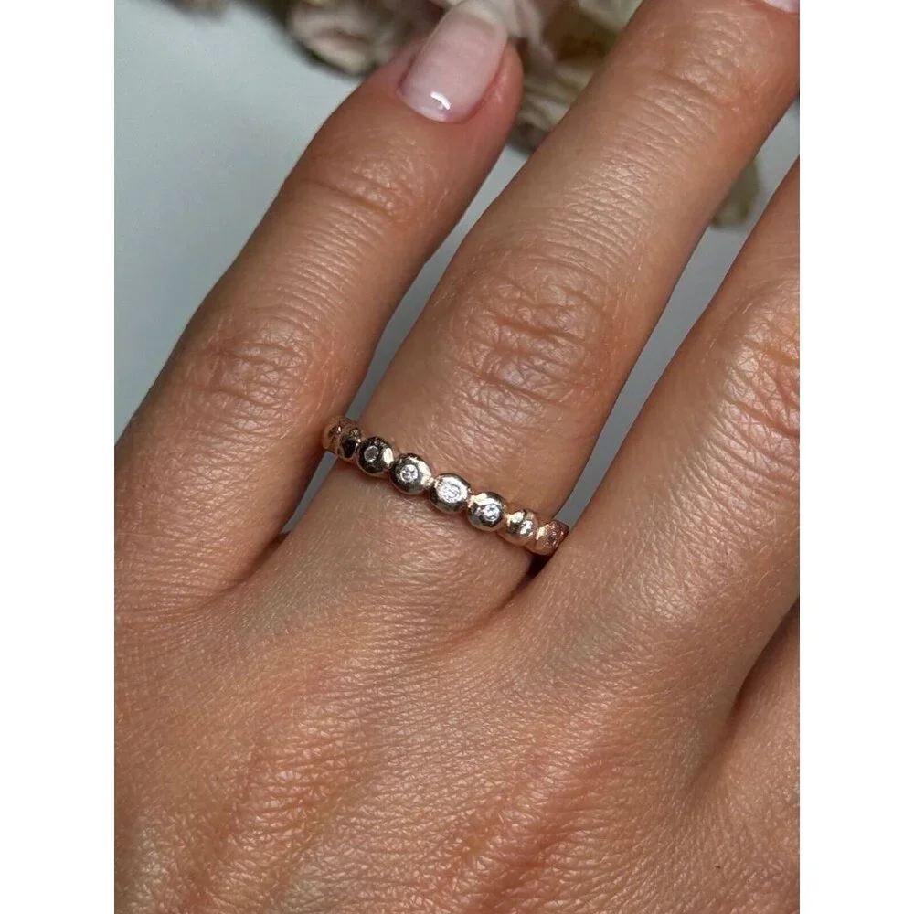 925 STERLING SILVER GOLD PLATED CZ RING SIZE 7